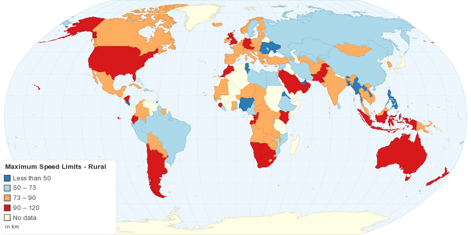 Maximum Speed Limits - Rural