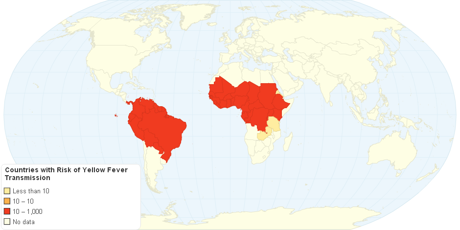 Countries with Risk of Yellow Fever Transmission