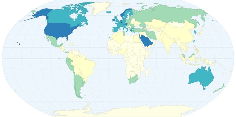 Countries by Gdp Ppp Per Person Employed