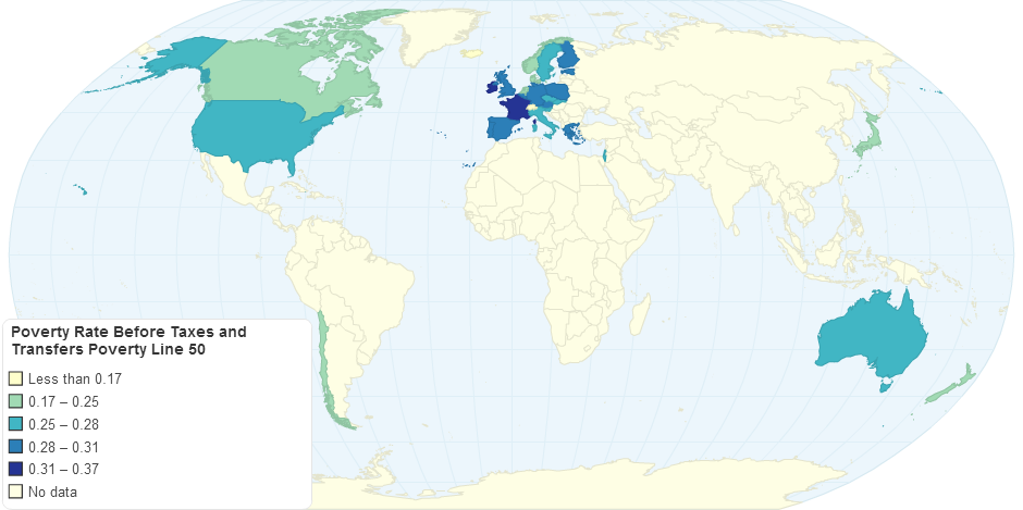 Poverty Rate Before Taxes and Transfers Poverty Line 50