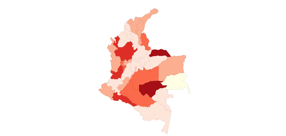 Tasa De Homicidio En Colombia Por Departamentos