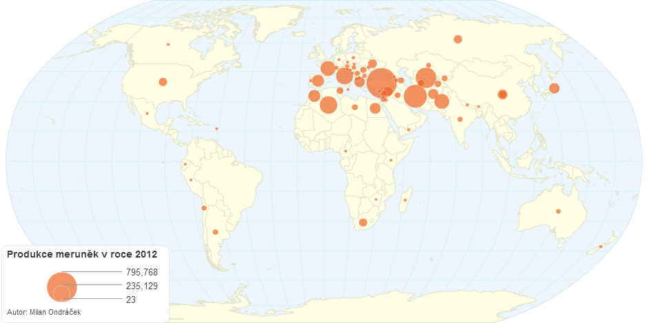 Produkce meruněk v roce 2012