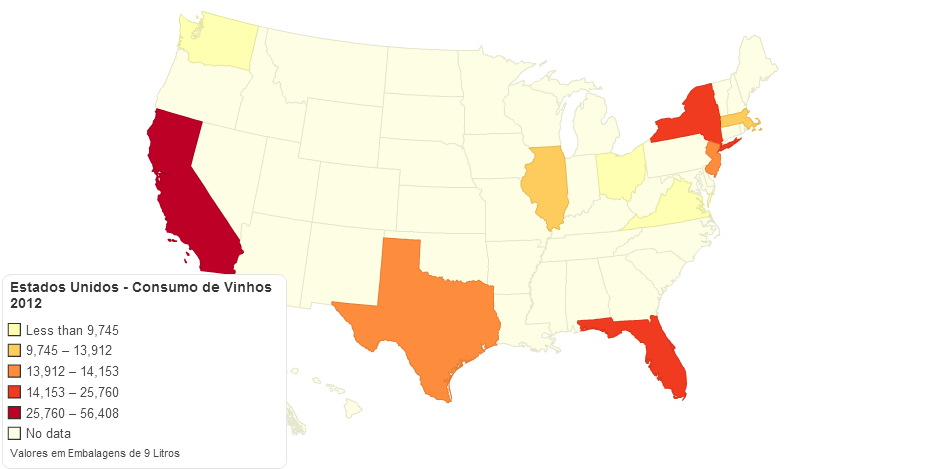 Estados Unidos - Consumo de Vinhos 2012