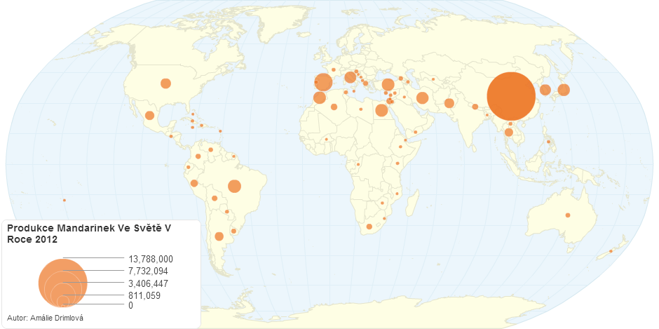 Produkce Mandarinek Ve Světě V Roce 2012