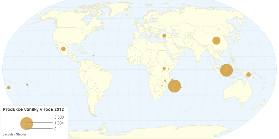 Produkce vanilky v roce 2012