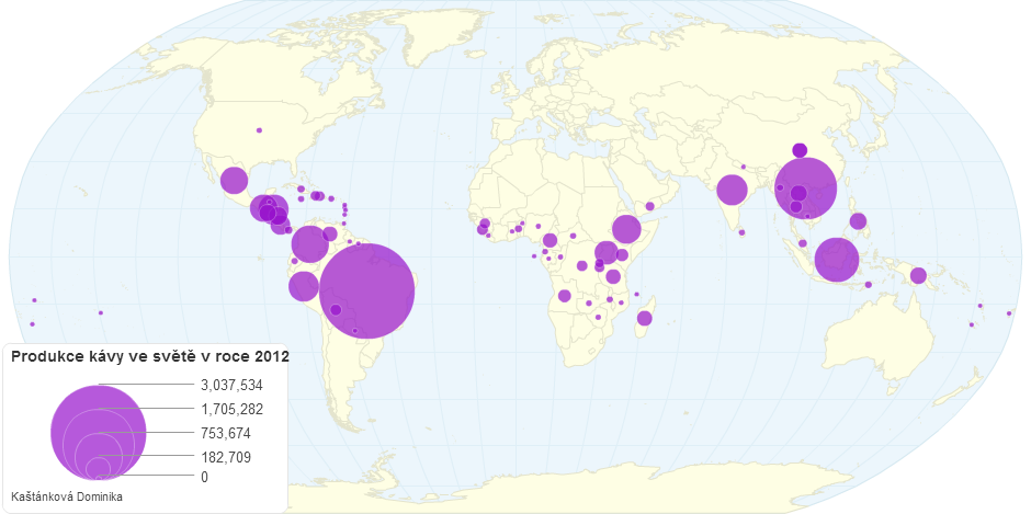 Produkce kávy ve světě v roce 2012