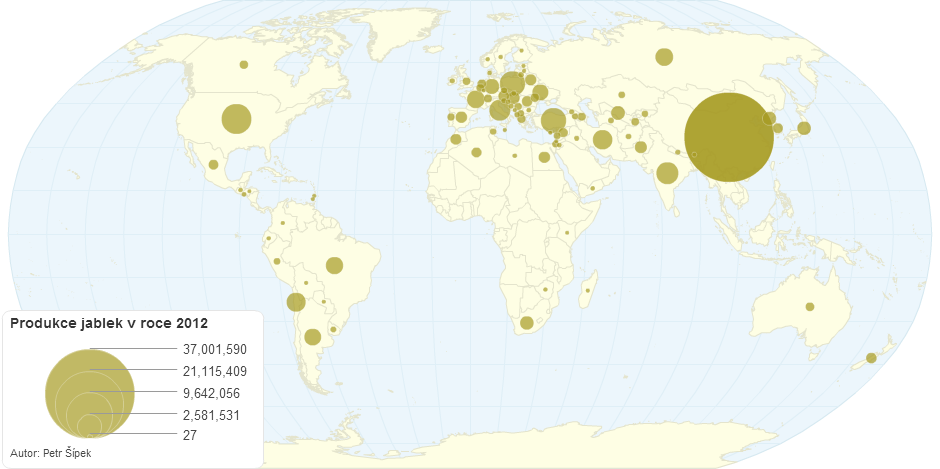 Produkce jablek v roce 2012