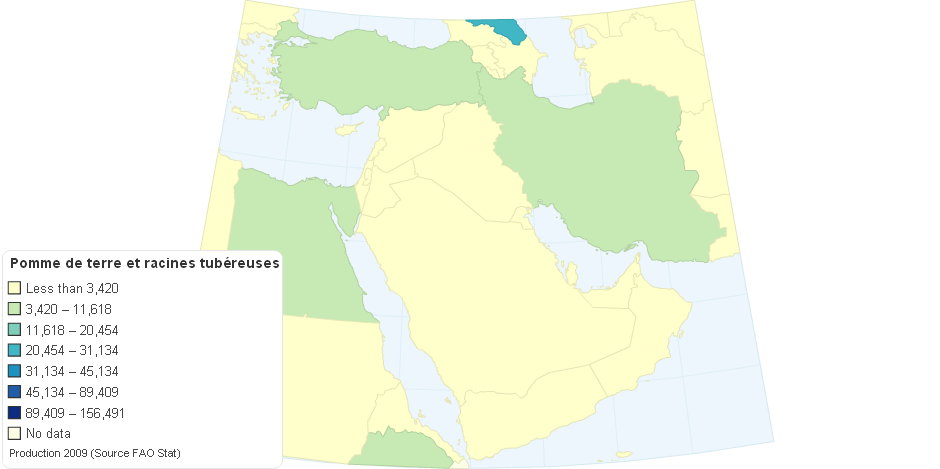 Potato and tuber root production - 2009