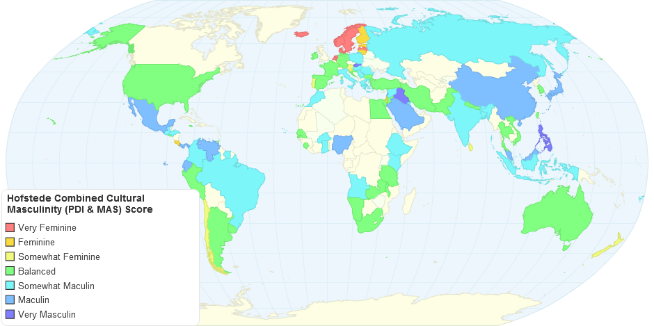 Hofstede Combined Cultural Masculinity (PDI & MAS) Score