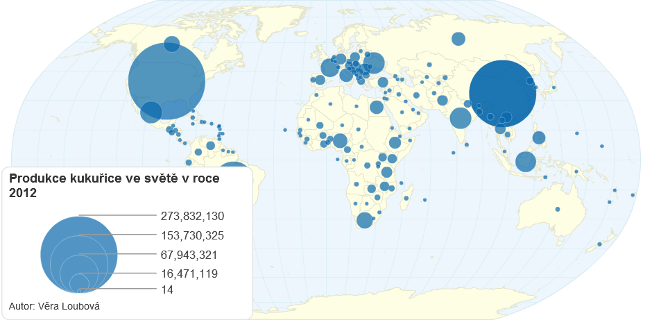 Produkce kukuřice ve světě v roce 2012