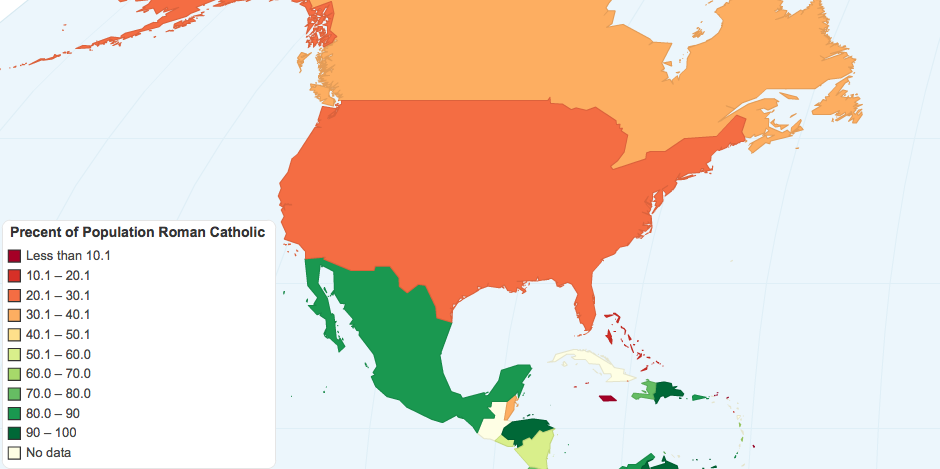 Precent of Population Roman Catholic