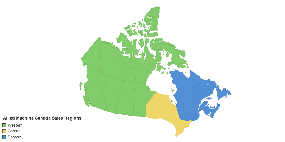 Allied Machine Canada Sales Regions