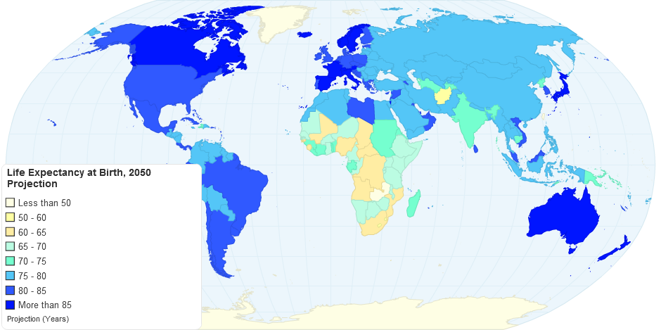 Life Expectancy at Birth (2050 Projection)
