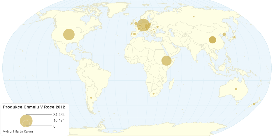 Produkce chmelu v roce 2012