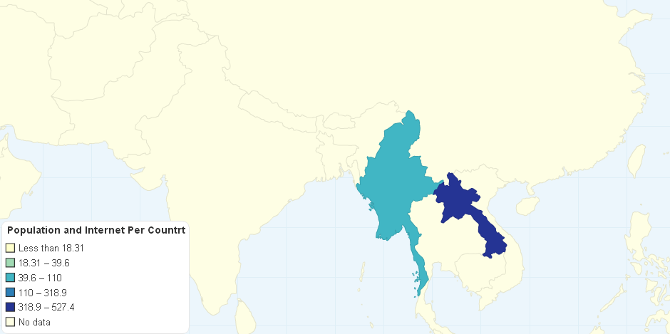 Population and Internet Per Countrt