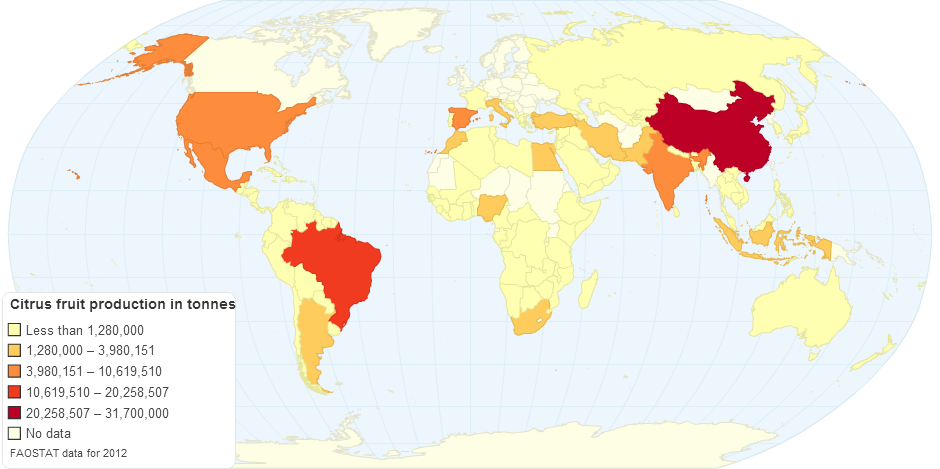 Citrus Fruit Production 2012