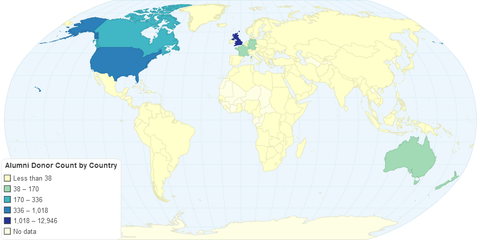 Alumni Donor Count by Country