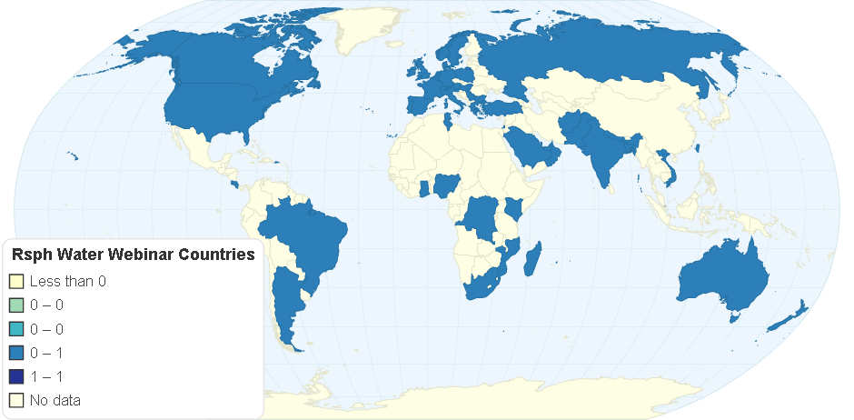RSPH Water Webinar Series - countries reached