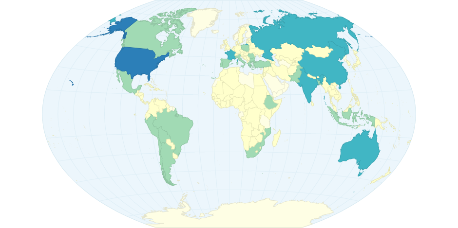 Number of Climatological Disasters from 1980 to 2009