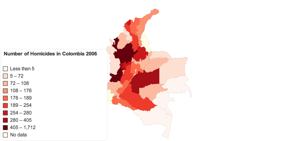 Number of Homicides in Colombia 2006