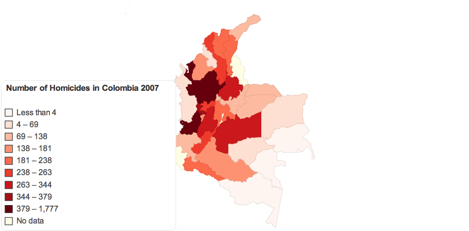 Number of Homicides in Colombia 2007