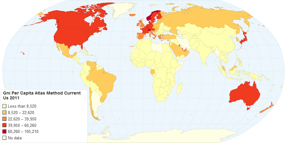 Gni Per Capita Atlas Method Current Us 2011