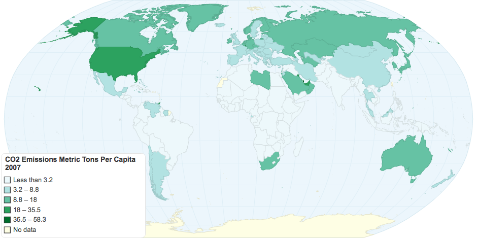 CO2 Emissions Metric Tons Per Capita 2007