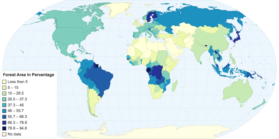 Forest Area (Percentage of Land Area)-2011