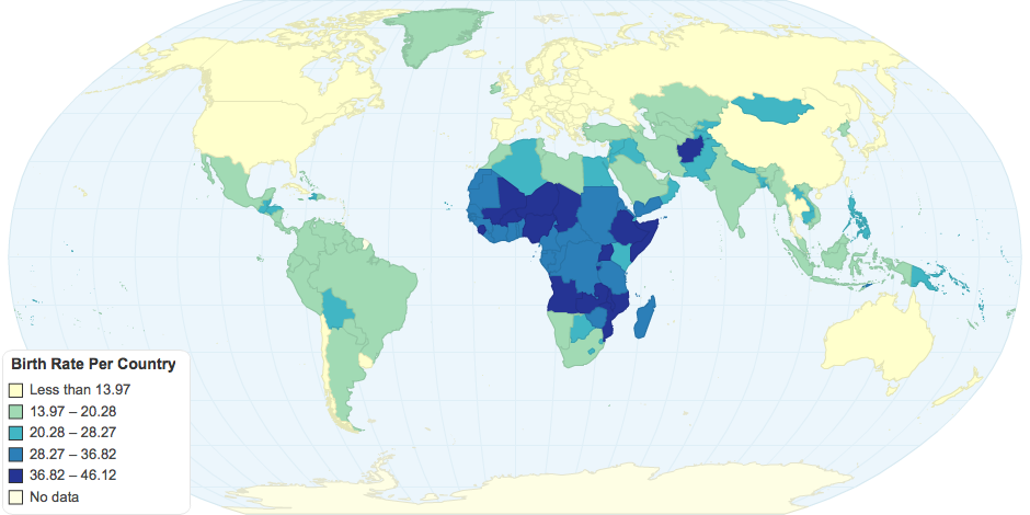 Birth Rate Per Country