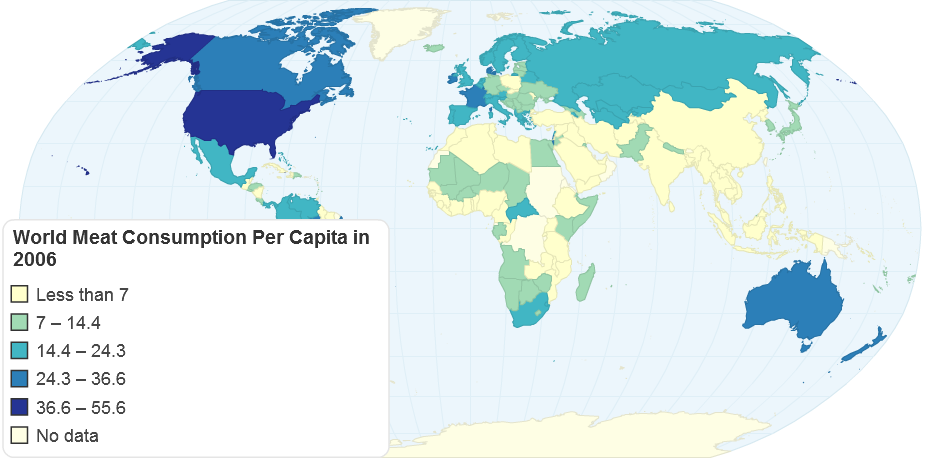 World Beef Consumption Per Capita in 2006