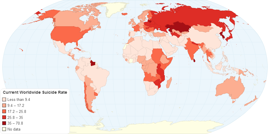 Current Worldwide Suicide Rate