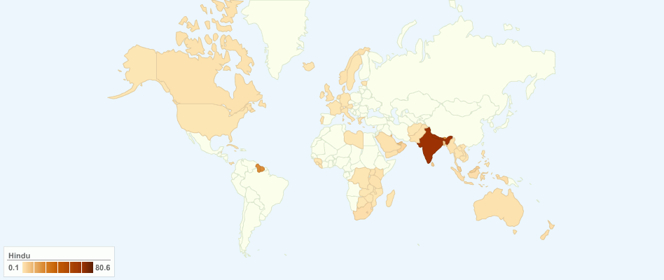 Hinduism Adherents by Country