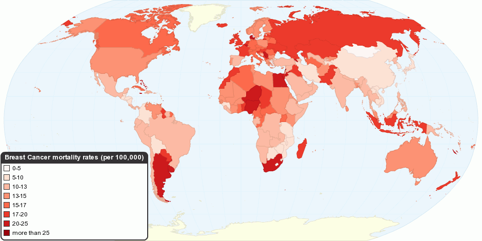 Current Worldwide Breast Cancer Mortality Rate