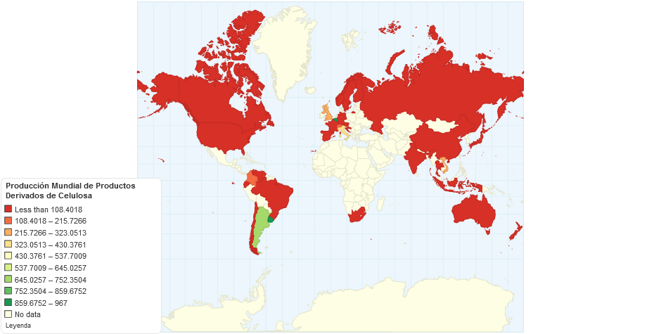 Producción Mundial de Productos Derivados de Celulosa