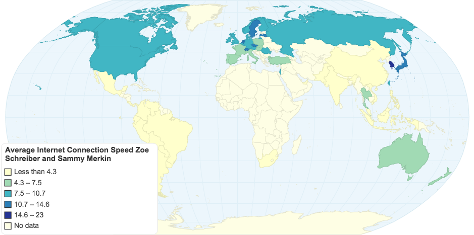 Average Internet Connection Speed Zoe Schreiber and Sammy Merkin