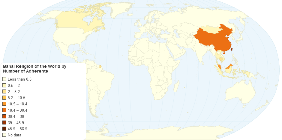 Chinese Universalism Adherents by country