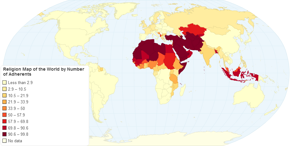 Islam Adherents by country