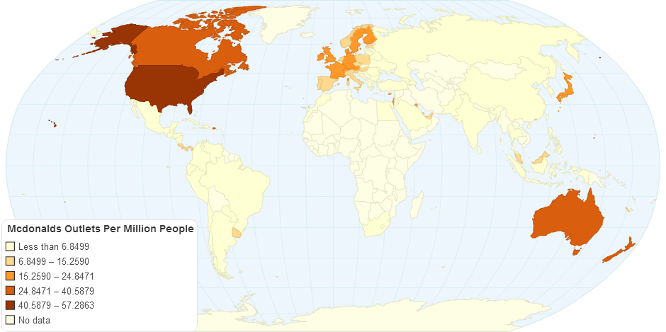 Mcdonalds Outlets Per Million People