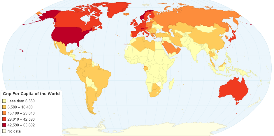 Gnp Per Capita of the World