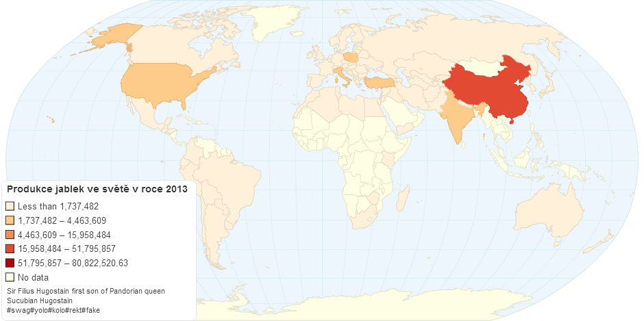 Produkce jablek ve světě v roce 2013