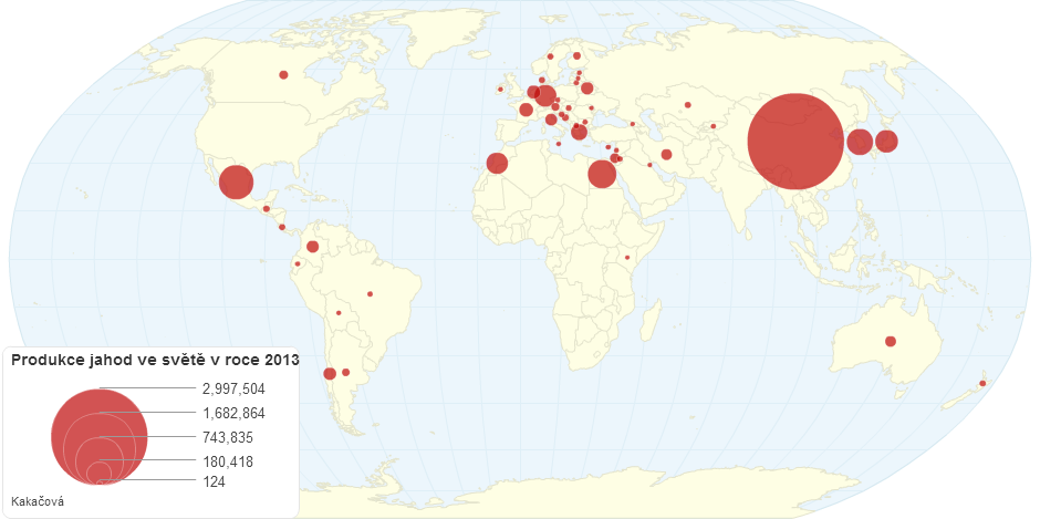 Produkce jahod ve světě v roce 2013