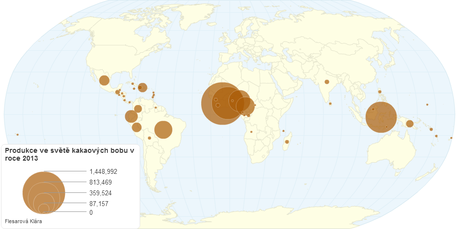 Produkce ve světě kakaových Bobu v roce 2013