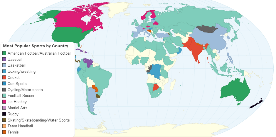 Map of The Most Popular Countries in the World