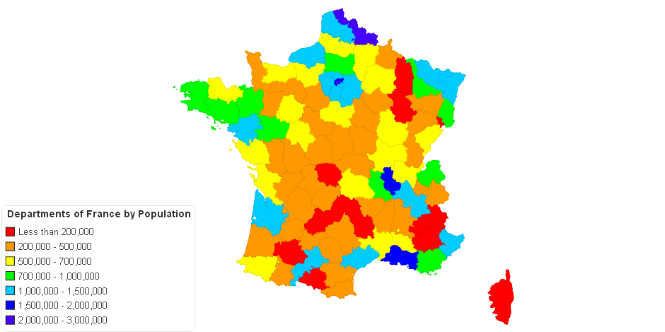 Departments of France by Population