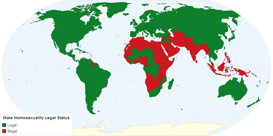 Countries in Which Male Homosexuality is Legal