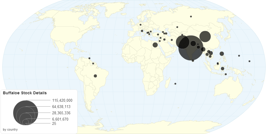 Buffaloes Stock Details by country