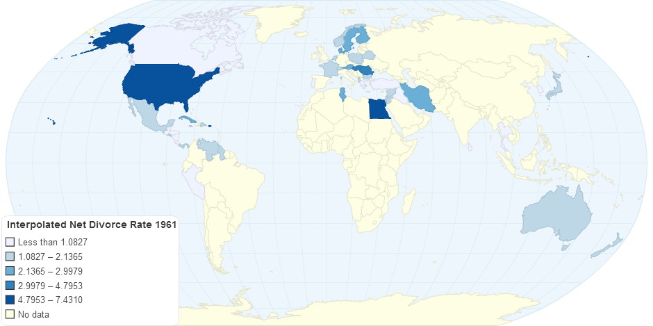 Interpolated Net Divorce Rate 1961