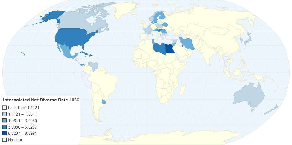 Interpolated Net Divorce Rate 1966