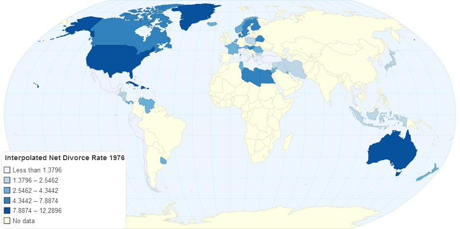 Interpolated Net Divorce Rate 1976