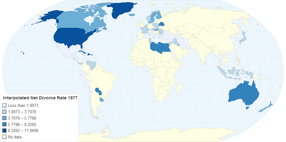 Interpolated Net Divorce Rate 1977